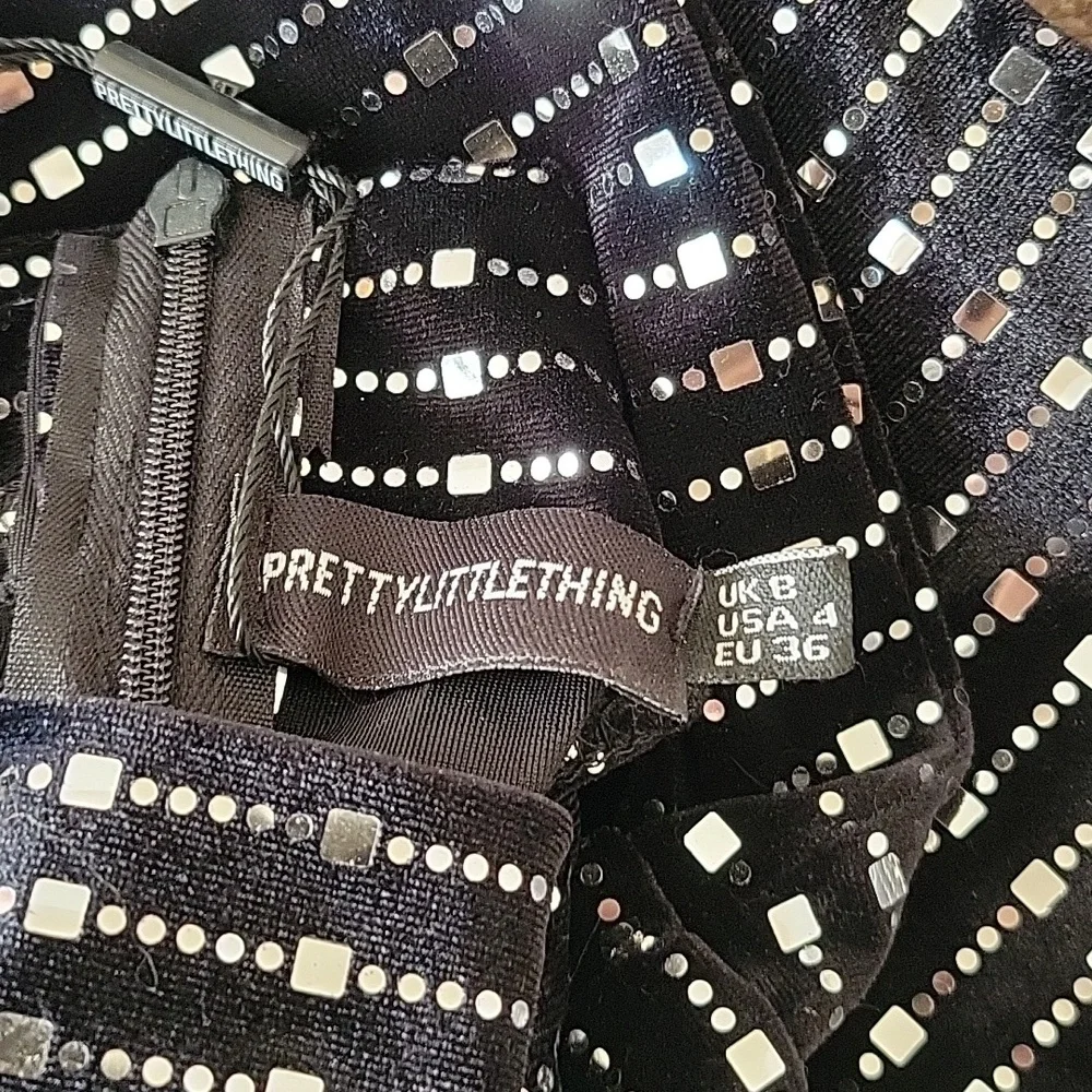 NWT PLT Black Sequin Mirror Velvet Halterneck Jumpsuit - Picture 10 of 10